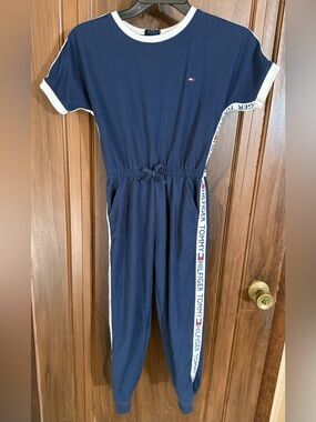 Tommy Hilfiger Navy Jumpsuit with Logo Side Tape
